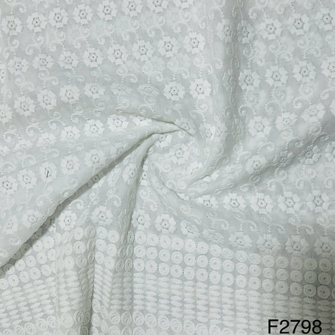 Chikankari cotton Fabric-F2798